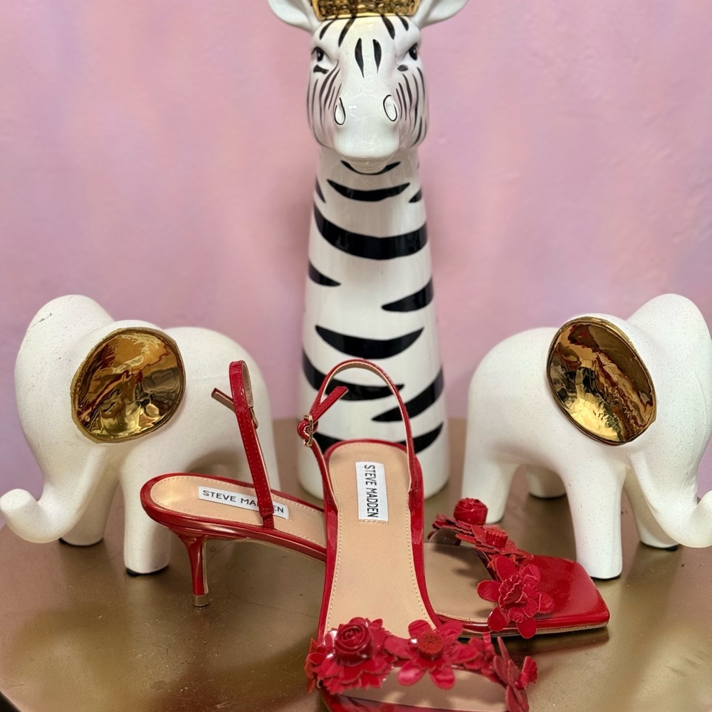 Steve Madden Red Floral Heels